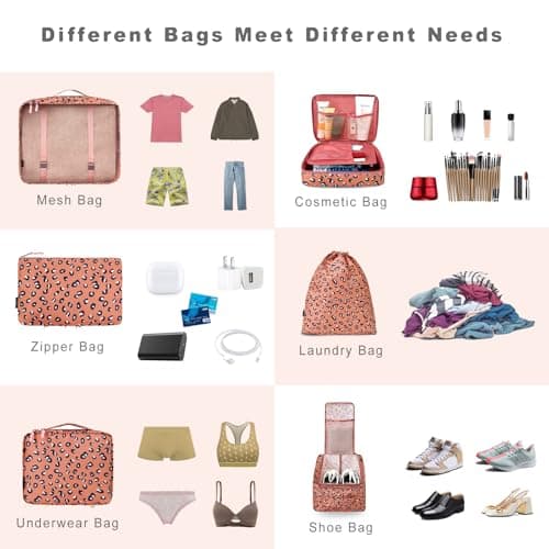 BAGAIL Packing Cubes for Suitcase 8 Set, Lightweight Luggage Packing Organizers Packing Cubes for Travel Accessories — view 5