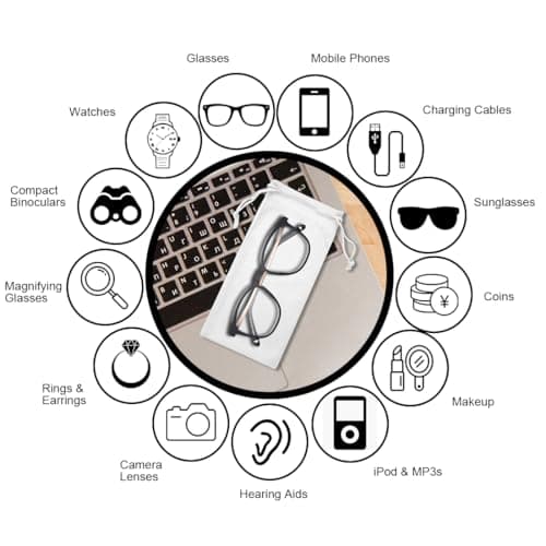 LICQIC Microfibre Sunglasses Soft Pouch, 1 Pcs White — view 3
