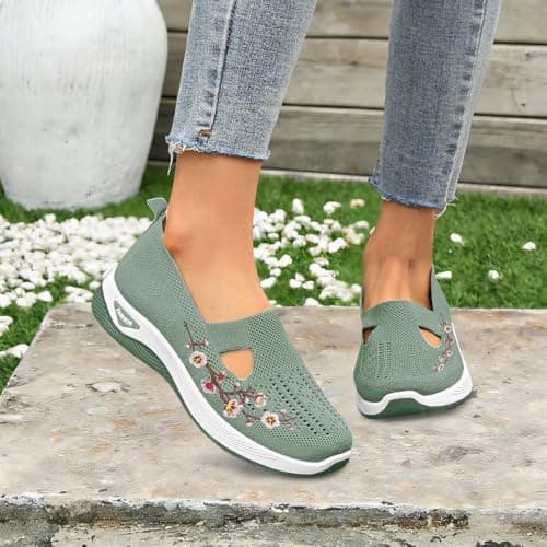 Orthopaedic Shoes Women's Barefoot Shoes Women's Wide H Lightweight Walking Shoes Mesh Breathable Summer Shoes Slip On Trainers Sports Shoes Outdoor Comfortable Trainers, black, 8.5 UK — view 3