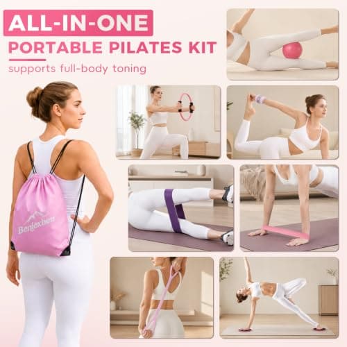 Pilates Kit for Women, 21-in-1 Pink Pilates Equipment for Home Workouts — view 2