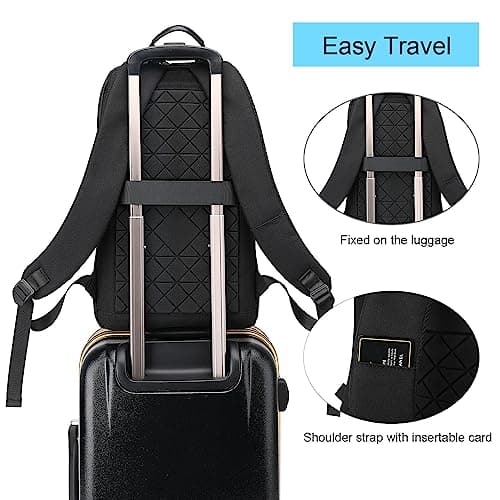 AUGUR Business Slim Backpack for Men Women 15.6 inch Water Resistant Laptop Backpack Computer Notebooks Lightweight Small Backpacks For Travel/Business/Work — view 5