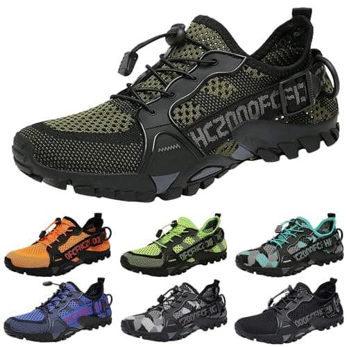 Walking Shoes Mens Waterproof Low Rise Hiking Shoes Mens Non-Slip Sky Blue — view 3