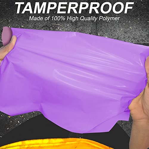 YUNJU 60 Mixed Mailing Postal Self-Seal Closure Plastic Bags - Envelopes for Posting Clothes, Postal, Packaging, Shipping Bags - Tempered Proof, Secure Medium Postage Bags - Mixed Sizes - Purple — view 4