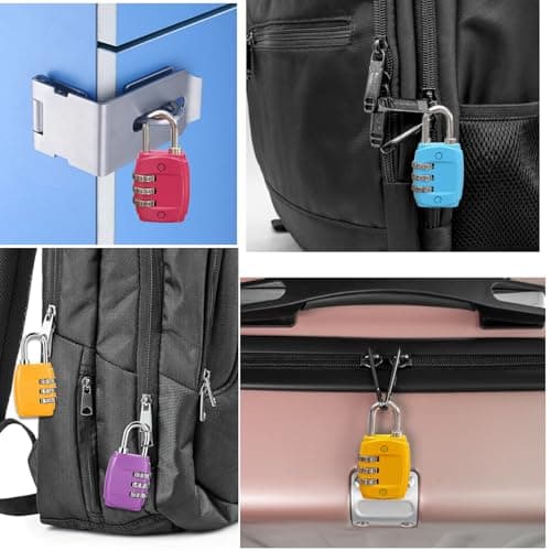 4PCS Luggage Locks – Small Padlocks for Lockers, Backpacks, Gym & Travel Bags – Secure & Lightweight – Easy-to-Use Mini Travel Lock Set — view 5