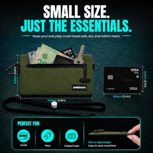Drench Waterproof Wallet for Beach & Water Adventures, Green — view 2
