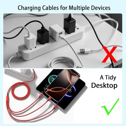 Multi Charger Cable,USB C 3 in 1 Charging Cables for Multiple Devices 2Pcs — view 5