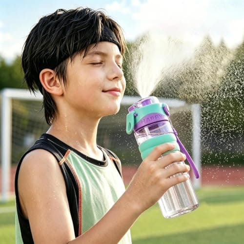 Water Bottle, Sports Drink Bottle With Spray Mist 750ML — view 2