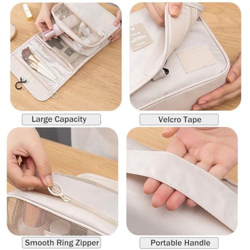 Travel Hanging Toiletry Bag Wash Bag, YYGOJOY Foldable Wash Bag Makeup Cosmetic Bags, Portable Waterproof Organizer Bags for Men Women Girls (Dark Blue) — view 6