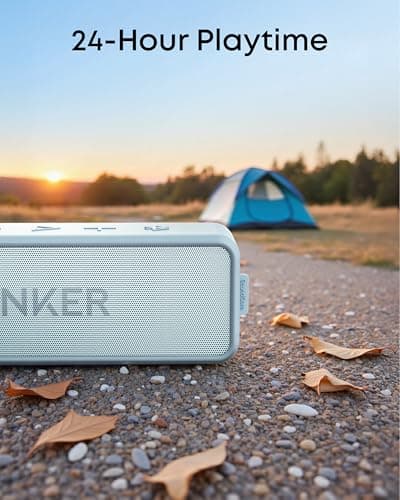Anker Soundcore 2 Portable Bluetooth Speaker with 12W Stereo Sound, BassUp, IPX7 Waterproof, 24-Hour Playtime, Wireless Stereo Pairing, Speaker for Home, Outdoors, Travel (Baby Blue) — view 5