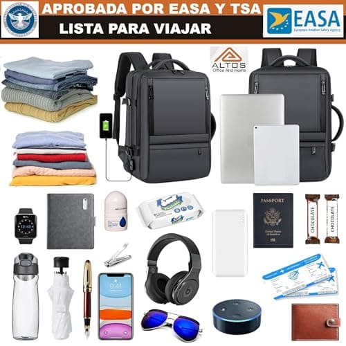 ALTOS OFFICE AND HOME. Expandable & Carry on Backpack, Extra Large 45L Airline Approved TSA, Synthetic Leather, Multiple Compartments, For Laptops up to 17", Water and scratch resistant, Comfortable, — view 6