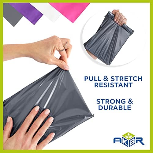 AKAR 12 x 16 Inch White Mailing Bags – 10 Pack of Strong Polythene Posting Mail Bags with Aluminium Adhesive Strip – 55 Microns – Easy Seal, Large 30 x 40cm – for Non-Fragile Items — view 5
