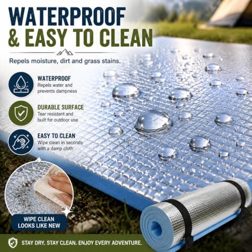 DELMAN Camping | WATERPROOF | Rolling Mat for Camping | Outdoor and Indoor activities | Yoga/Exercises Mat |Foam Sleeping Mattress | Thermal Insulated | Aluminium Foil — view 6