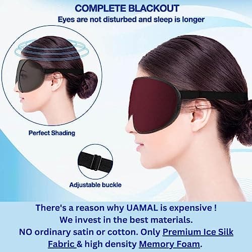 Pack of 2 Sleep Mask, Eye Mask for Sleeping, Eye Mask,100% Blackout Sleeping Masks, Sleep Masks for Women & Men, Zero Pressure Sleep Eye Masks with Adjustable Strap, Travel Essentials, 3D Sleep Masks — view 2