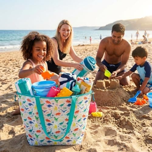 Haelyze Extra Large Mesh Beach Toy Tote Bag – Drawstring Swimming Bag — view 2