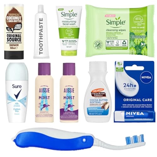 Travel Toiletries Set for Women - Mini Toiletries Kit for Holiday, Hospital, Overnight Stays, Airport Security Approved Travel Size with Airport Approved Security Bag, Essential Items — view 4