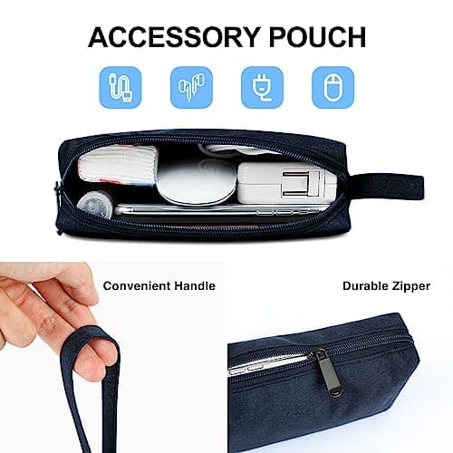 jooeer 13 Inch Laptop Sleeve Case Compatible with 13" MacBook Air/Pro M2 M1 13.3" Chromebook Notebook, Waterproof Computer Carrying Bag Padded Cover with Handle Pocket Accessories Pouch, Navy Blue — view 2