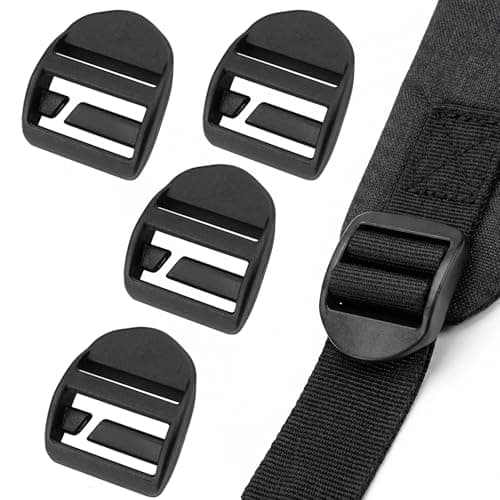 hankousi Pack of 4 Plastic Ladder Lock Buckles, 25mm Inner Diameter Backpack Replacement Buckles, Durable Webbing Adjuster Clips for Backpacks, Luggage Straps & Seat Belts