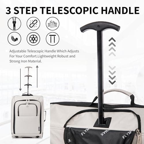 56x45x25 Easyjet Cabin Bag Hand Luggage Approved Cabin Case Lightweight Suitcase Also Approved for BA Jet 2 1.5kg 57L Grey — view 5