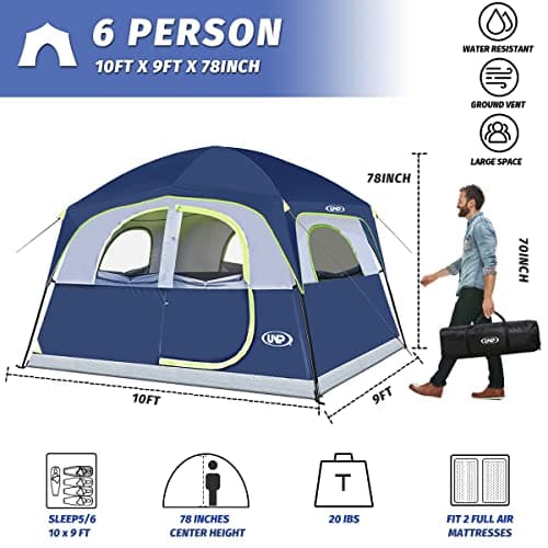 UNP 6 Man tent, Large Family Tent for Camping Stand Up — view 2