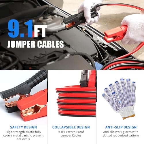 Compact Car Emergency Kit for New Drivers | Essential Roadside Tools with Jump Leads, Tow Rope, Safety Hammer, Warning Triangle & Mini First Aid Kit — view 3