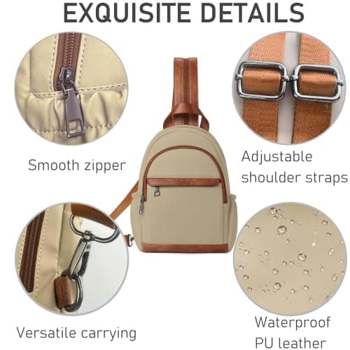 ECOTISH Women's Backpack, Anti Theft Rucksack, Travel Shoulder Bag, Small Sling Bag Casual Daypacks School Bag for Girls Ladies Mini Fashion Crossbody Bag for College Work — view 4