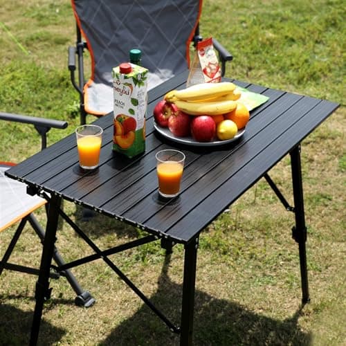Portal Camping Tables That Fold up 90×53cm Picnic Table Folding Portable with Height Adjustable Legs Collapsible 3ft Aluminium Rollup Outdoor Lightweight Foldable for Beach Fishing Garden BBQ — view 4
