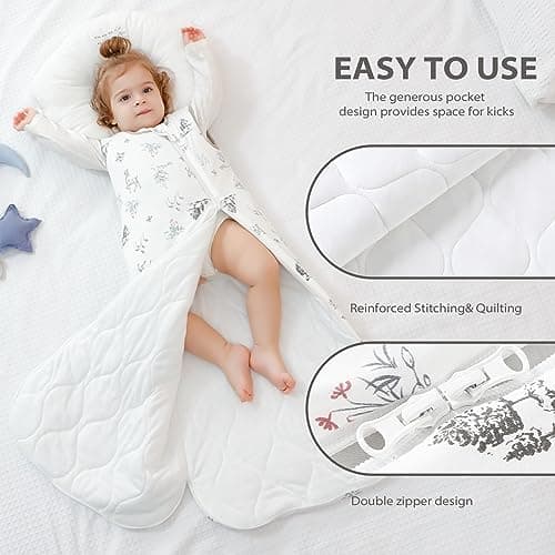 Mosebears Baby Sleeping Bag 2.5 Tog,bamboo Wniter Sleeping Bag Toddler Wearable Blanket for Infant Toddler,Super soft and warm(Forest,18-36 months) — view 4