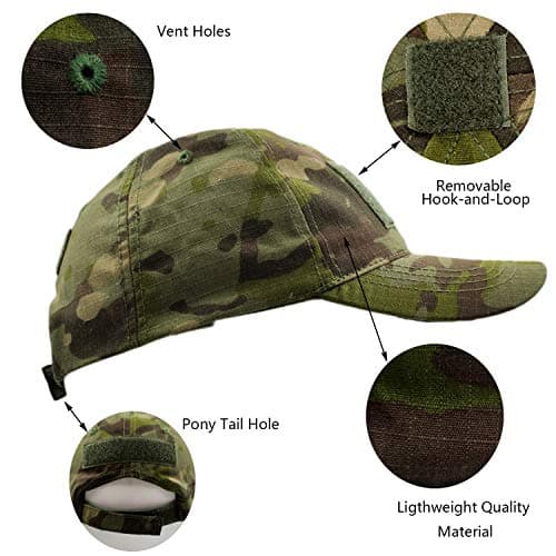 ehsbuy Baseball Caps for Men with Cooling Neck Gaiter Face Scarf Army Tactical Military Hat Neck Tube Snoods for Hiking Hunting Camping Fishing Outdoor Sports Camouflage — view 4