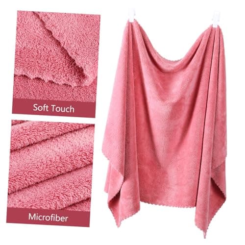 Alipis 5pcs Solid Colour Microfiber Bath Towels for Travel Fitness Use — view 6