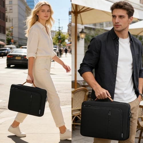 DOMISO 15.6 inch Laptop Sleeve Protective Macbook Pro Laptop Case 15 inch with Handle for 15.6 inch MacBook Pro M3 / Max 2024 Compatible with 15 inch Notebook HP Dell,Black — view 2