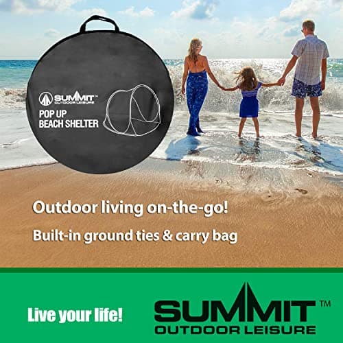 VFM e-Store - Easy-To-Assemble Black Pop Up Tent for Beach, Fishing, and Camping - Perfect Shelter for Picnics, Festivals, and Summer Break - Portable and Ideal for Holiday Survival Equipment — view 6