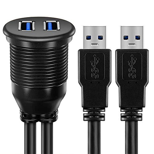 OBSTORM Dual USB 3.0 AUX Flush Mount Car Mount Extension Cable, 1 Meter — view 4