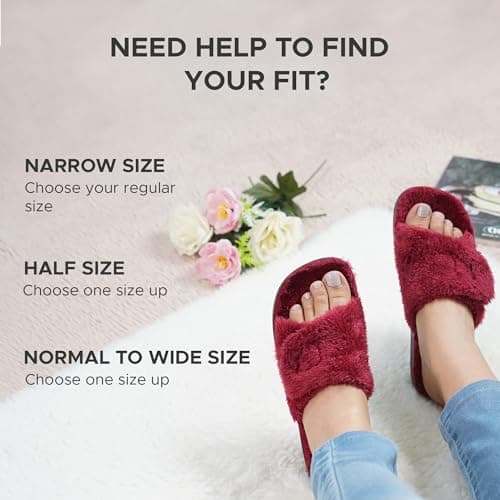 AEROTHOTIC Open Toe Slippers for Women Outdoor Arch Support Sandals Planter Fasciitis Relief Comfortable Soft Footbed & Stylish Straps with Non-Slip Sole Travel Fashion Slides Footwear, Gemma Maroon — view 3