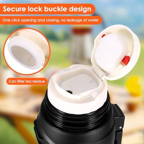 Flask for Hot Drinks 2.5L Stainless Steel Insulated Bottle, Black — view 4