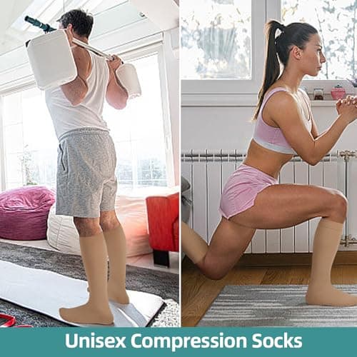 Evolyline 2 Pairs Medical Compression Socks for Women & Men 20-30 mmHg — view 6