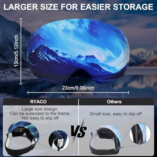 Ryaco Ski Goggles Protective Cover Microfibre Glasses Cleaning Cloth Lycra Fabric Ski Goggles Protective Cover Protects Against Scratches Suitable for Snowboarding, Ski Travel Storage, Lens Protection — view 2