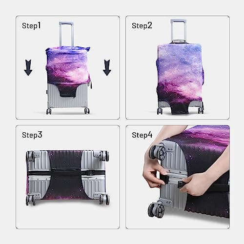 OrgaWise Travel Luggage Cover Elastic Suitcase Trolley Protector Cover for 22-32 Inch Luggage (Send one Luggage tag Free), L(26-28 Inch) — view 2