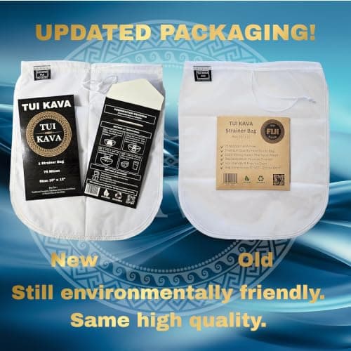 TUI KAVA Kava fine mesh strainer filter bag | 75 Micron Nylon Commercial Food Grade Quality | BPA-Free | Nut Milks | 10 x 12 inch | Draw string | Durable | Reusable | Environment friendly packaging — view 3