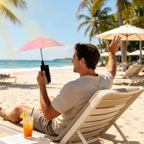 Phone Shade Lightweight Cellphone Sunshade with Clip Cell Phone Umbrella — view 4