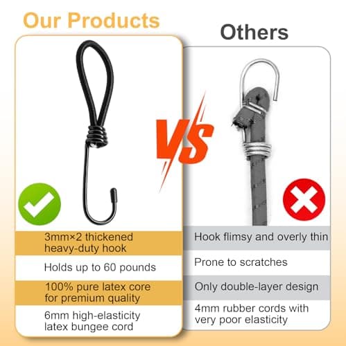 Stamlyn 5Pcs Small Bungee Cords with Hooks 25cm Heavy Duty Bungee Straps — view 5