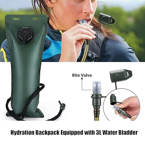 DuDuZui Hydration Backpack, Black Hydration Pack with 3L Water Bladder — view 5