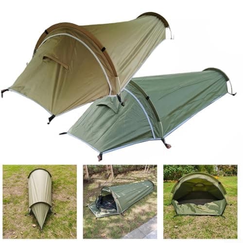 Ultralight Solo Tent For 1 Person, Waterproof Camping Tent With Aluminum Poles, For Easy Setup Windproof Shelter For Hiking Backpacking Outdoor Adventures, Green(Green) — view 6