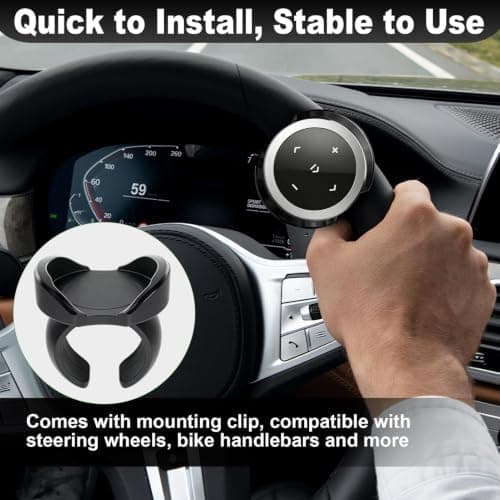 Wireless Bluetooth Media Button with Steering Wheel Mount for iPhone — view 4