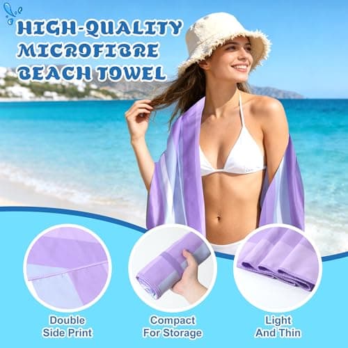 Anavasi Microfibre Beach Towels for Adults, 1 Pack 180 x 90cm 100% Recycled — view 5