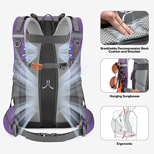 Maelstrom 40L Hiking Backpack, Lightweight Camping Daypack with Rain Cover — view 5