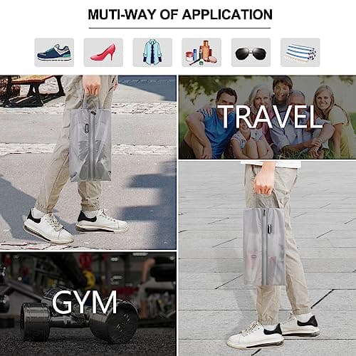 Prezon Travel Shoe Bags, Water Resistant TPU Mesh, Sturdy YKK Zipper, Shoes Storage Bag, Shoes Packing Organizer, Unisex Shoe Pouch for Travel or Home Storage — view 6
