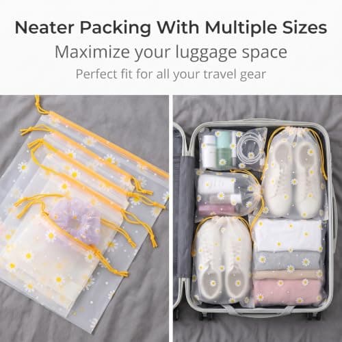 Kaaeiccr Travel Storage Bags Waterproof Drawstring Shoe Clothes Organiser — view 5