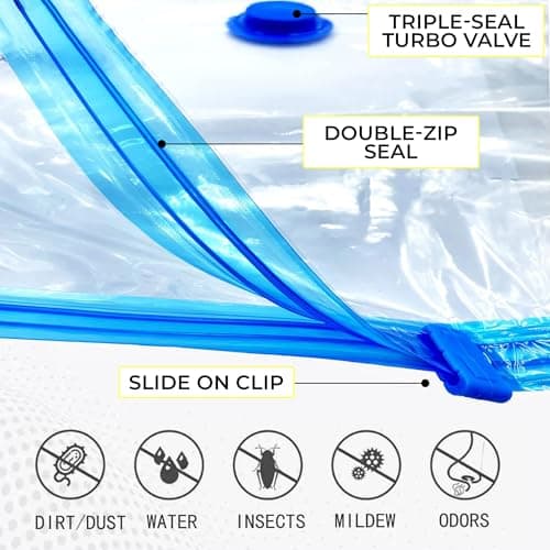 Zuvo Large Vacuum Storage Bags with Pump (Pack of 5) – Heavy-Duty Space Saver for Clothes, Bedding & Travel – Durable, Reusable & Airtight Compression Bags — view 5