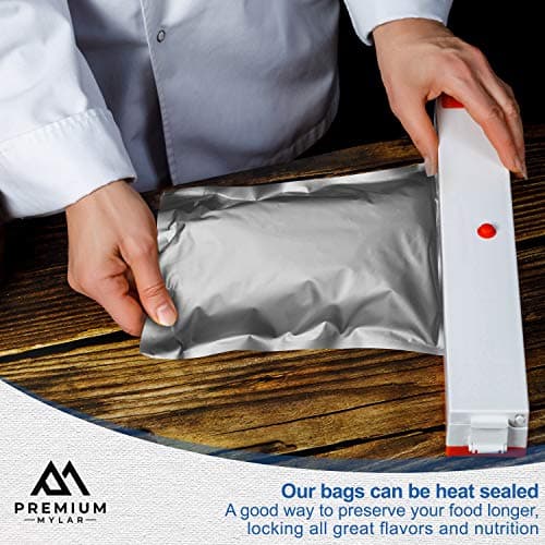 25 Mylar Bags 1 Gallon - Extra Thick 9.4 Mil - 10"x14" Airtight Vacuum Sealing Sealable Mylar Bags for Long Term Food Storage - Odor Free Heat Resistant - Light and Moisture Proof Fresh Saver Packs — view 4