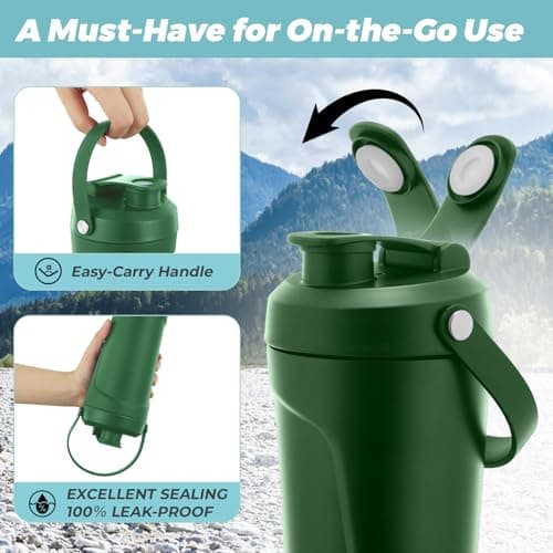 Autsel Protein Shaker, 750ml Stainless Steel Shaker Bottle for Fast — view 2